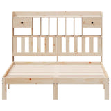 Bookcase Bed without Mattress 140x190cm Solid Wood Pine