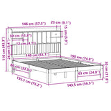 Bookcase Bed without Mattress 140x190cm Solid Wood Pine