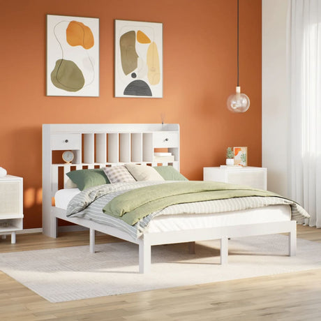 Bookcase Bed Without Mattress 90X200Cm Solid Wood Pine