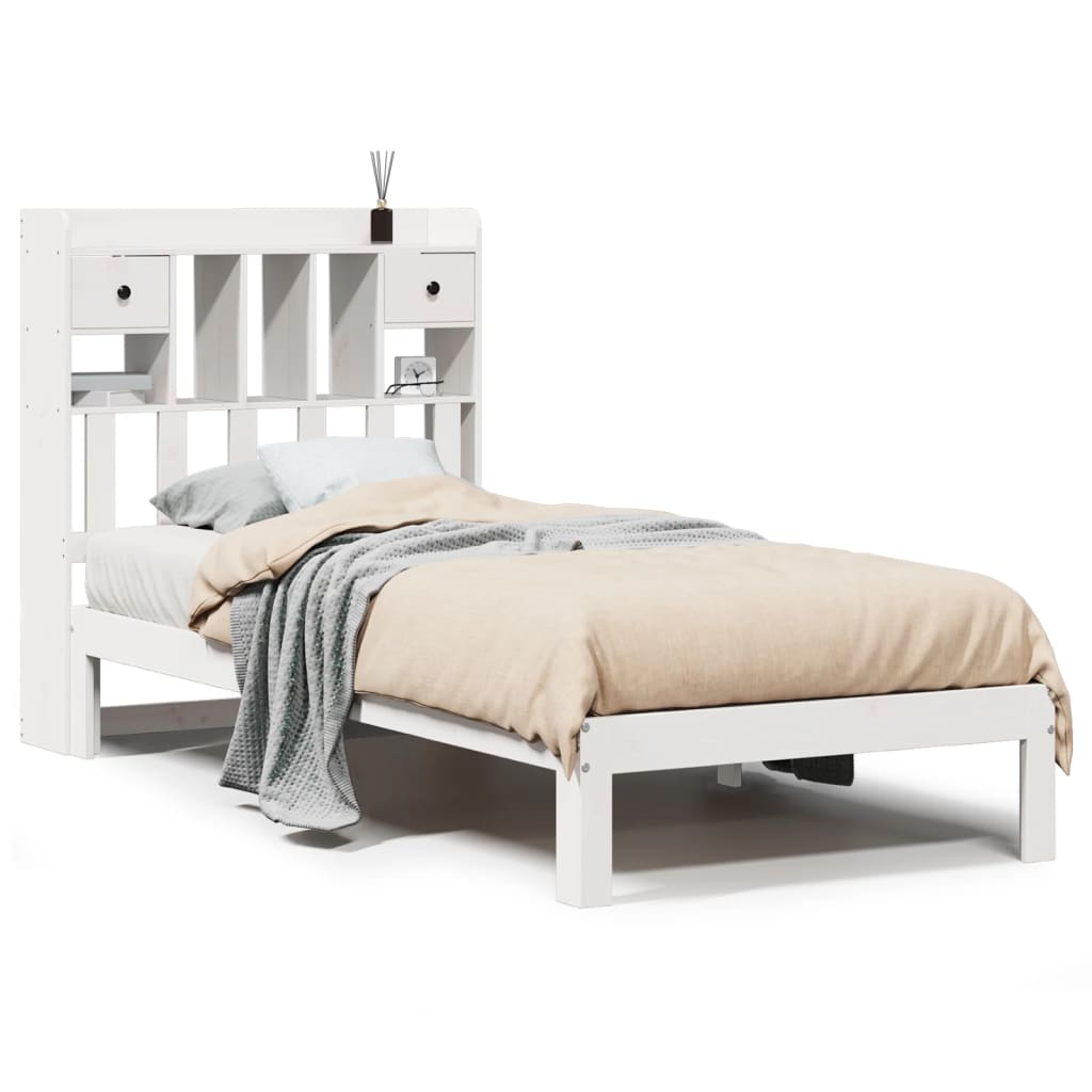 Bookcase Bed Without Mattress 90X200Cm Solid Wood Pine