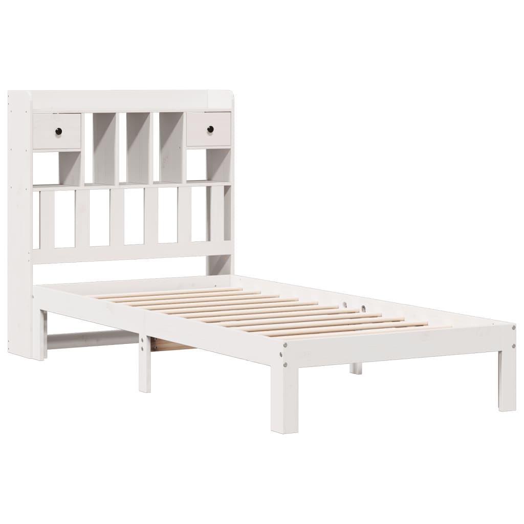Bookcase Bed Without Mattress 90X200Cm Solid Wood Pine
