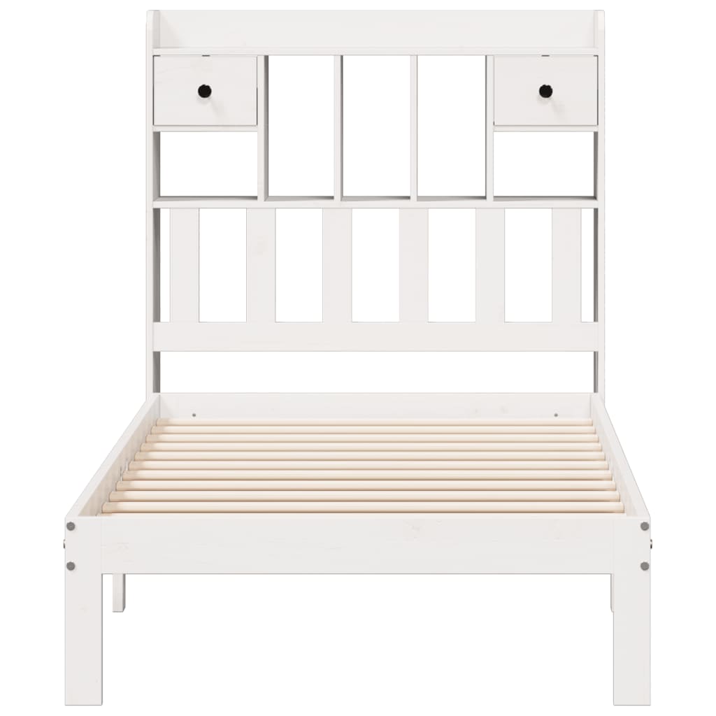 Bookcase Bed Without Mattress 90X200Cm Solid Wood Pine