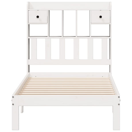 Bookcase Bed Without Mattress 90X200Cm Solid Wood Pine