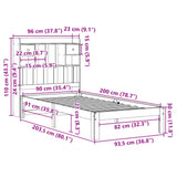 Bookcase Bed Without Mattress 90X200Cm Solid Wood Pine