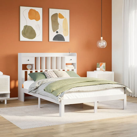 Bookcase Bed Without Mattress 90X200Cm Solid Wood Pine