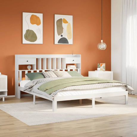 Bookcase Bed Without Mattress 90X200Cm Solid Wood Pine