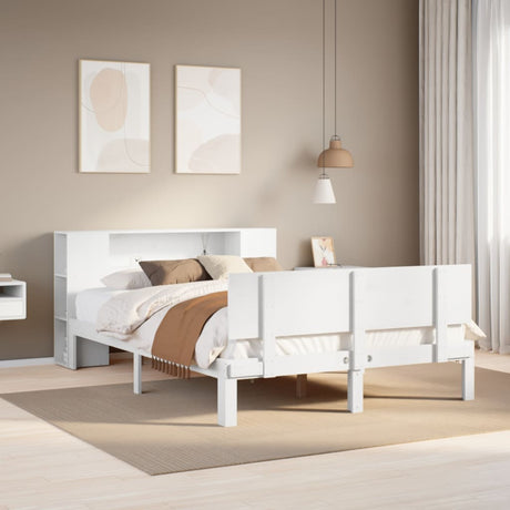 Bookcase Bed Without Mattress King Size Solid Wood Pine