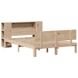Bookcase Bed Without Mattress King Size Solid Wood Pine