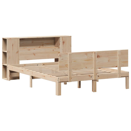 Bookcase Bed Without Mattress King Size Solid Wood Pine