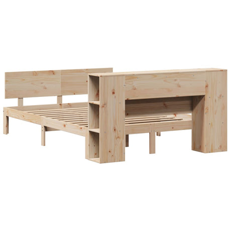 Bookcase Bed Without Mattress King Size Solid Wood Pine