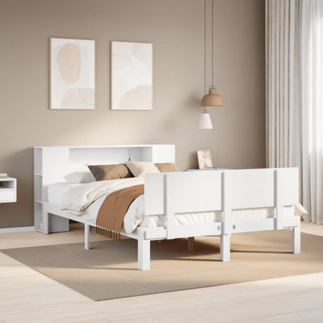 Bookcase Bed Without Mattress King Size Solid Wood Pine