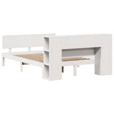 Bookcase Bed without Mattress White 160x200cm Solid Wood Pine