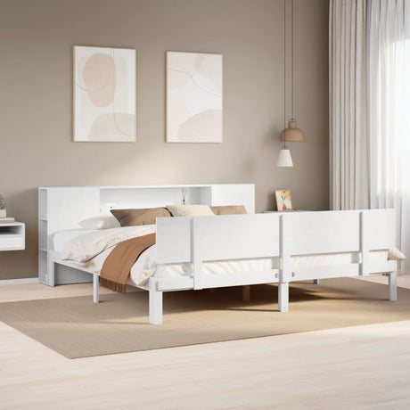 Bookcase Bed Without Mattress King Size Solid Wood Pine
