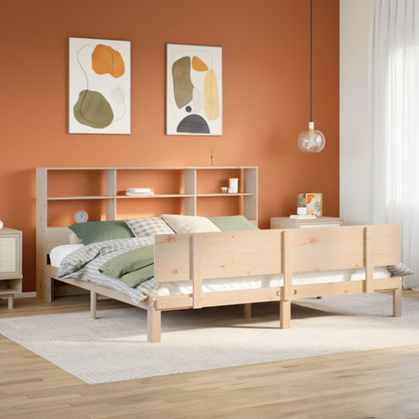 Bookcase Bed Without Mattress Small Double Solid Wood Pine