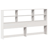 Bookcase Bed without Mattress White 180x200 cm Super King Solid Wood Pine