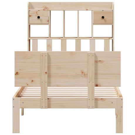 Bookcase Bed Without Mattress 75X190Cm Solid Wood Pine