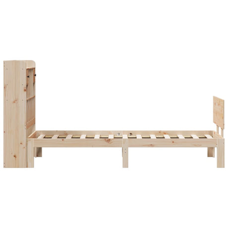 Bookcase Bed Without Mattress 75X190Cm Solid Wood Pine