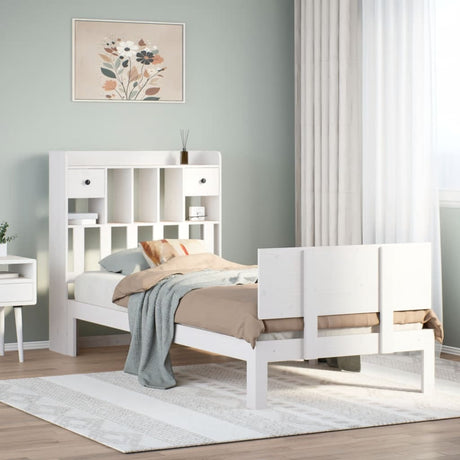 Bookcase Bed Without Mattress 75X190Cm Solid Wood Pine