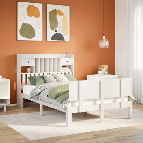 Bookcase Bed Without Mattress 75X190Cm Solid Wood Pine