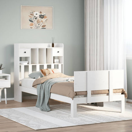 Bookcase Bed Without Mattress 75X190Cm Solid Wood Pine