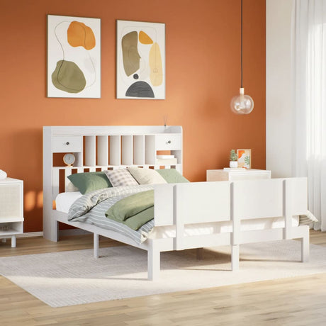 Bookcase Bed Without Mattress 75X190Cm Solid Wood Pine