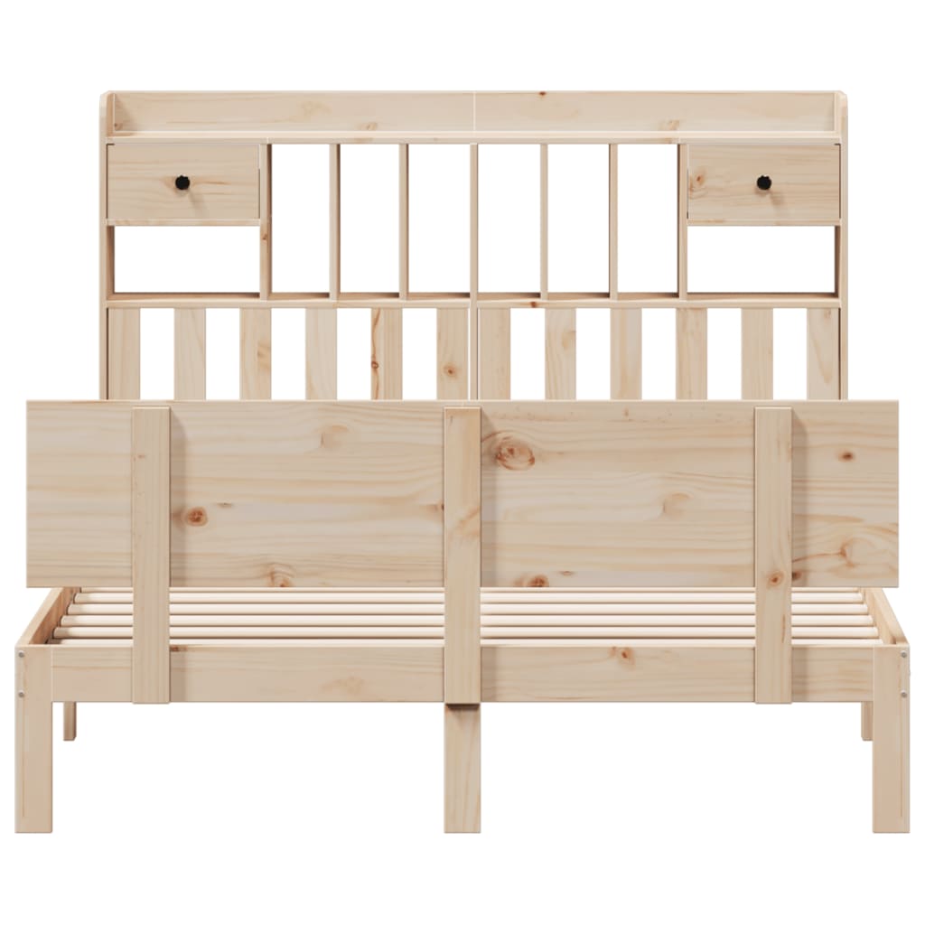Bookcase Bed without Mattress 160x200cm Solid Wood Pine