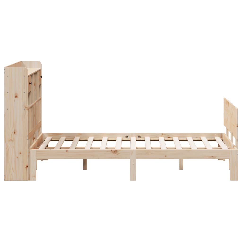 Bookcase Bed without Mattress 160x200cm Solid Wood Pine