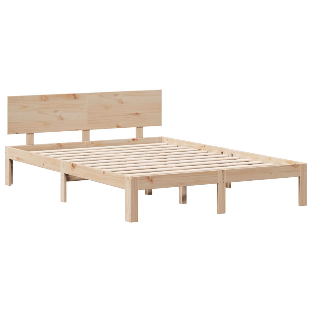 Bookcase Bed without Mattress 160x200cm Solid Wood Pine