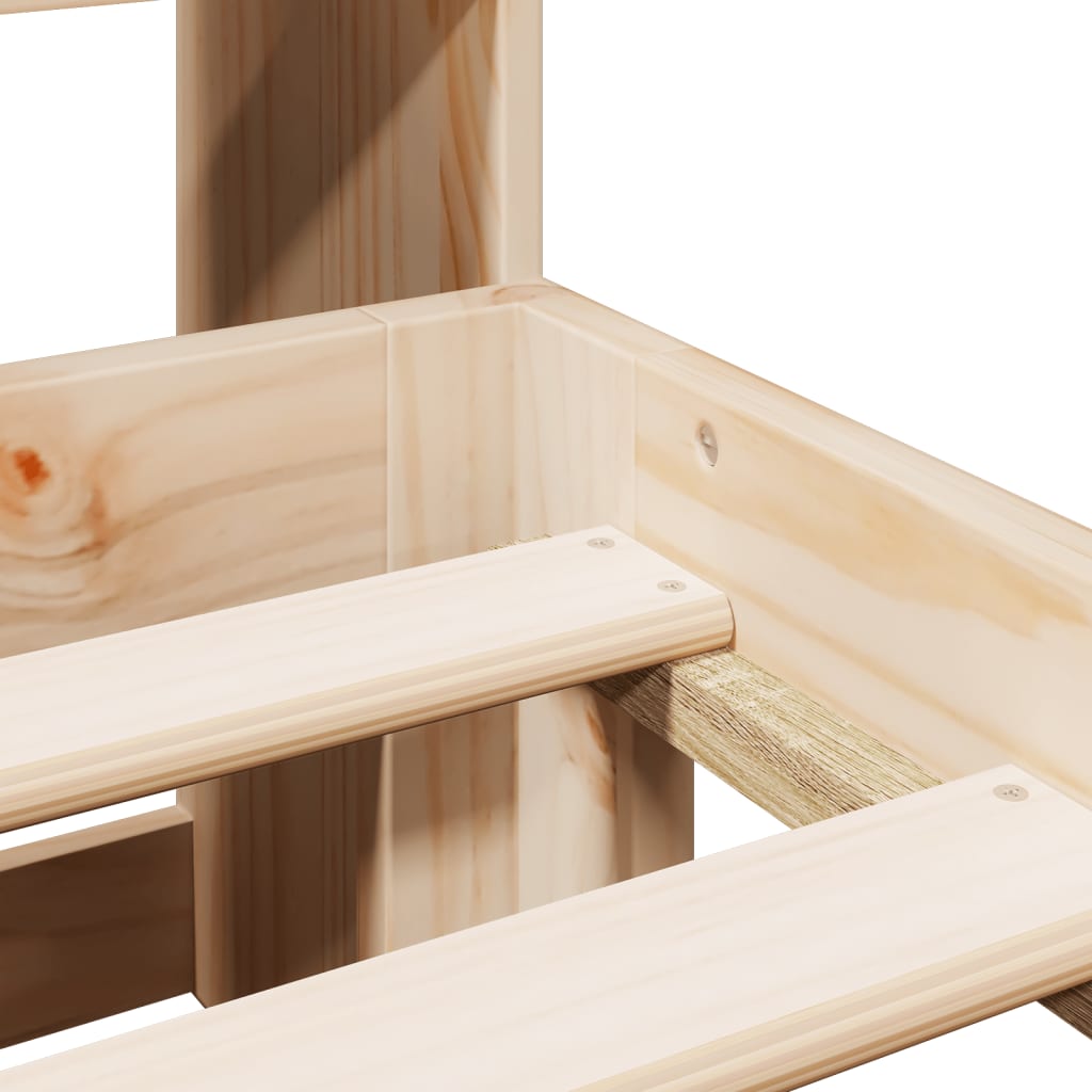 Bookcase Bed without Mattress 160x200cm Solid Wood Pine