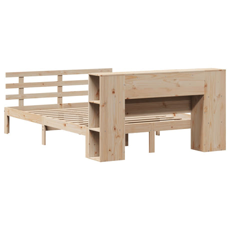 Bookcase Bed Without Mattress King Size Solid Wood Pine