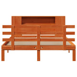 Bookcase Bed without Mattress Wax Brown 135x190 cm Double Solid Wood Pine