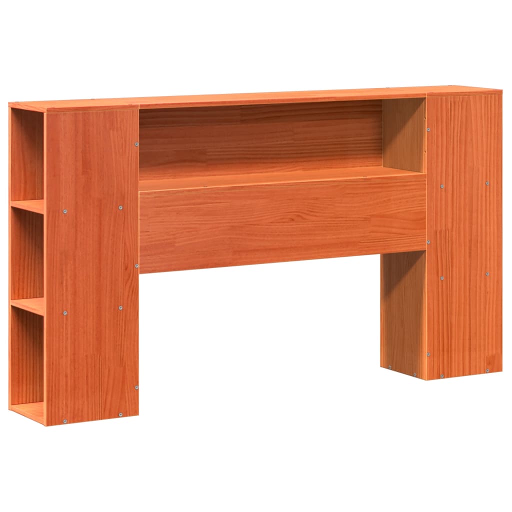 Bookcase Bed without Mattress Wax Brown 135x190 cm Double Solid Wood Pine