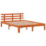 Bookcase Bed without Mattress Wax Brown 135x190 cm Double Solid Wood Pine