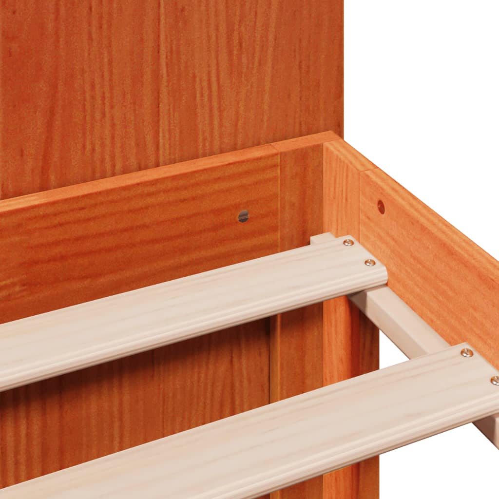 Bookcase Bed without Mattress Wax Brown 135x190 cm Double Solid Wood Pine