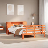 Bookcase Bed without Mattress Wax Brown 135x190 cm Double Solid Wood Pine