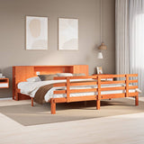Bookcase Bed Without Mattress King Size Solid Wood Pine