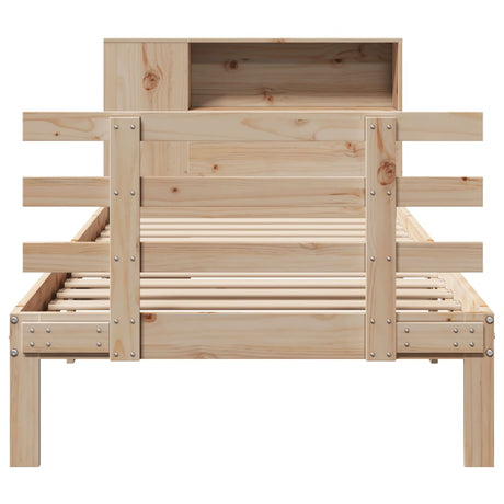 Bookcase Bed Without Mattress 90X200Cm Solid Wood Pine