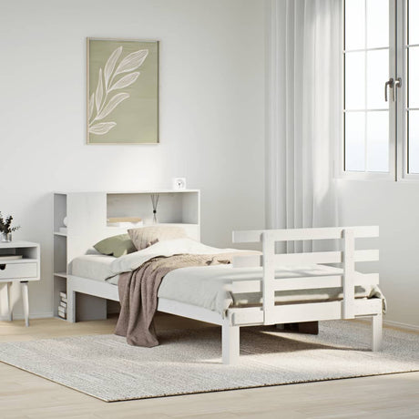 Bookcase Bed Without Mattress 90X200Cm Solid Wood Pine