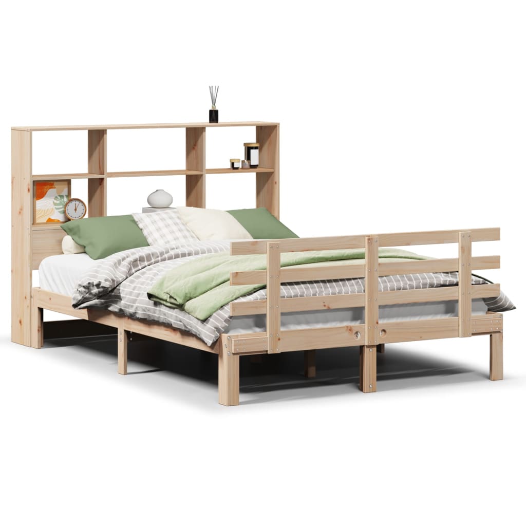 Bookcase Bed without Mattress 120x200cm Solid Wood Pine