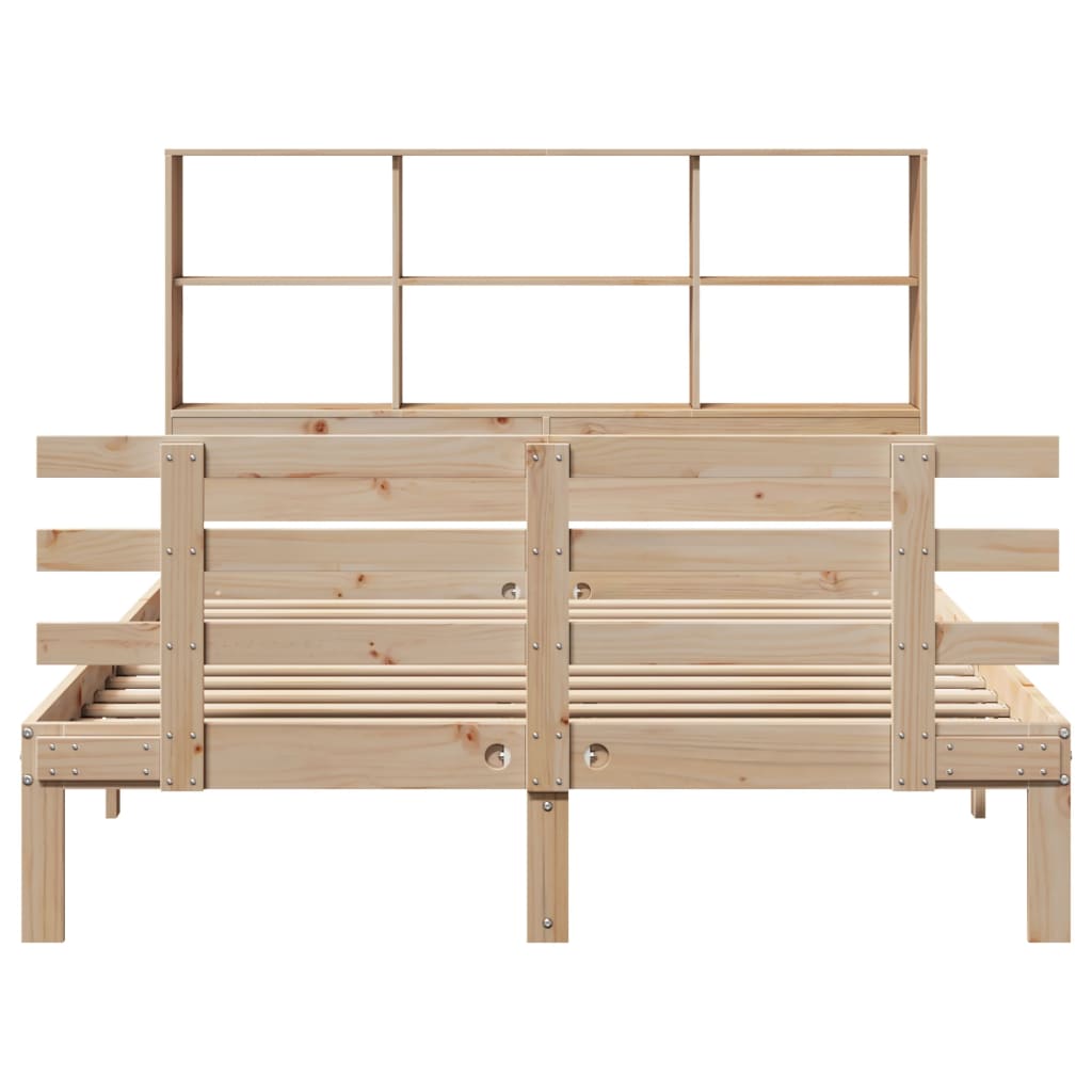 Bookcase Bed without Mattress 120x200cm Solid Wood Pine
