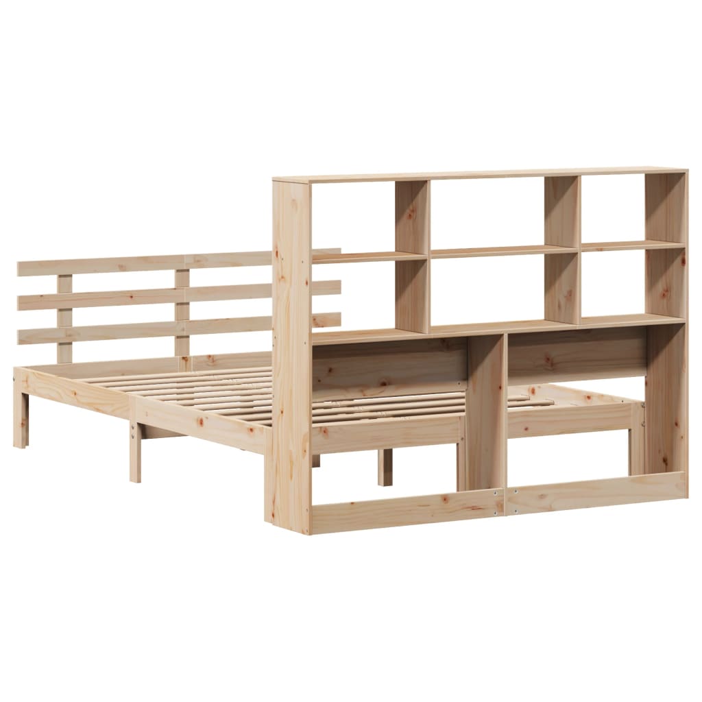 Bookcase Bed without Mattress 120x200cm Solid Wood Pine