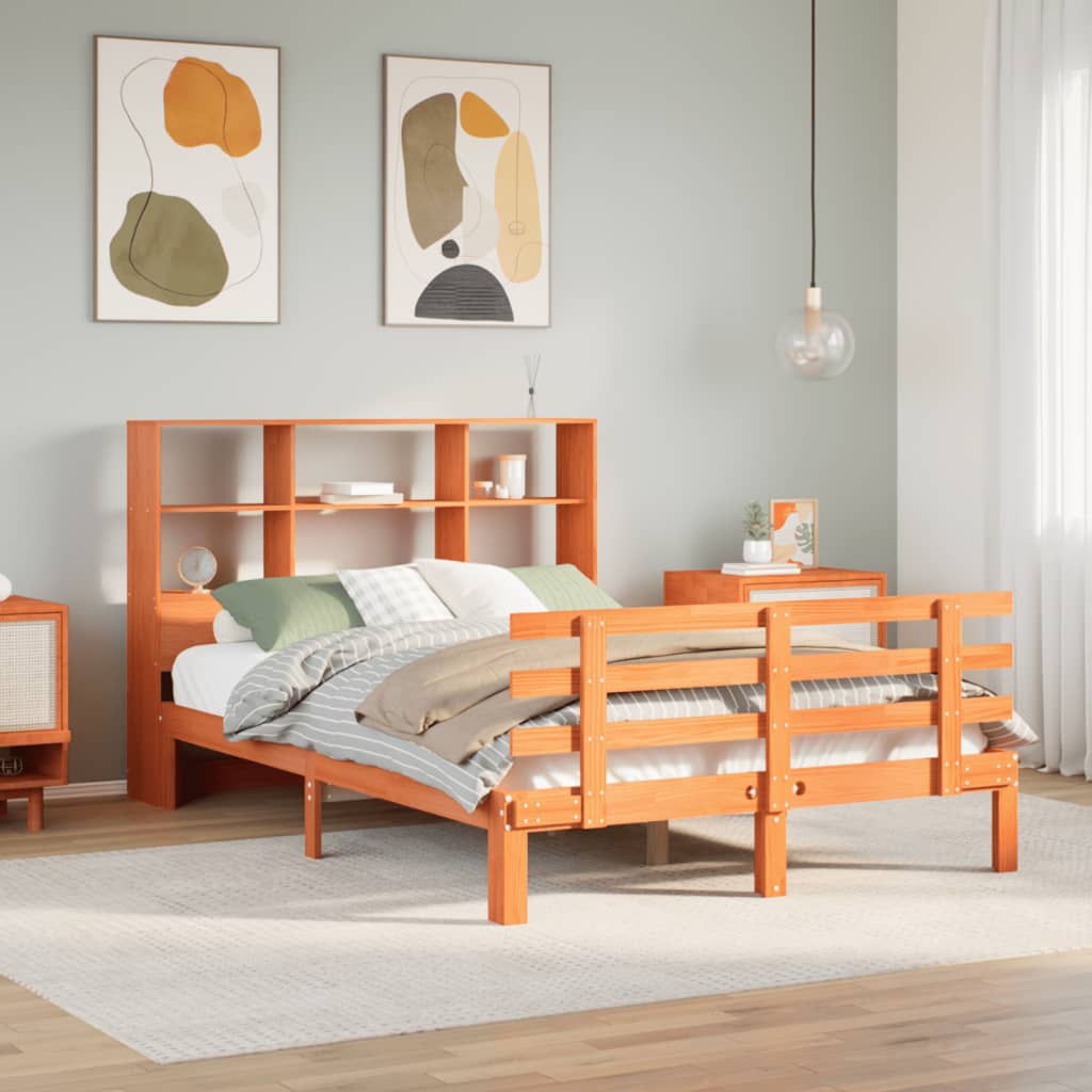 Bookcase Bed Without Mattress Small Double Solid Wood Pine