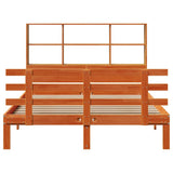 Bookcase Bed without Mattress Wax Brown 160x200cm Solid Wood Pine