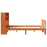 Bookcase Bed without Mattress Wax Brown 160x200cm Solid Wood Pine