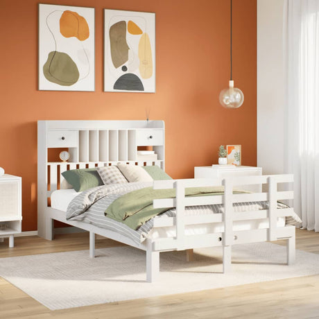 Bookcase Bed Without Mattress 90X200Cm Solid Wood Pine