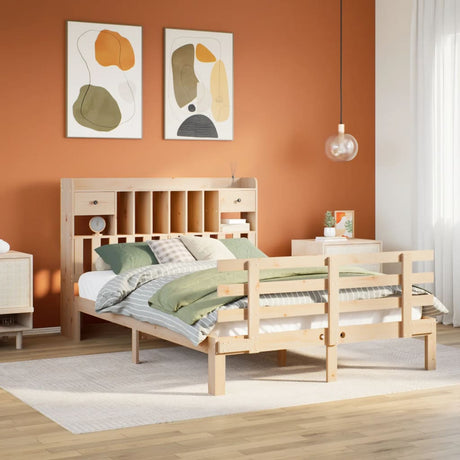 Bookcase Bed Without Mattress 90X200Cm Solid Wood Pine
