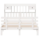 Bookcase Bed without Mattress White 140x190 cm Solid Wood Pine