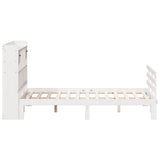 Bookcase Bed without Mattress White 140x190 cm Solid Wood Pine