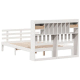 Bookcase Bed without Mattress White 140x190 cm Solid Wood Pine