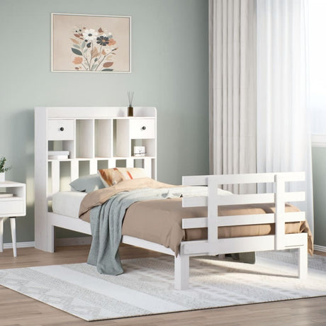 Bookcase Bed Without Mattress 90X200Cm Solid Wood Pine
